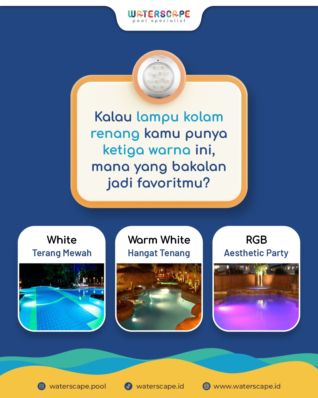lampu kolam renang RGB